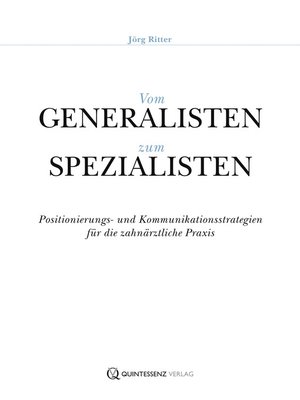 cover image of Vom Generalisten zum Spezialisten